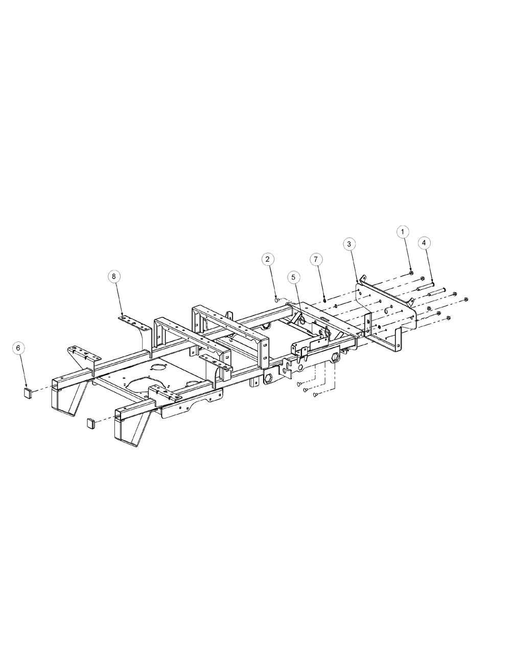 Frame Assembly Diagram and Parts List for M54-KW 53DB5DBW750-23-HP Cub Cadet Lawn Tractor